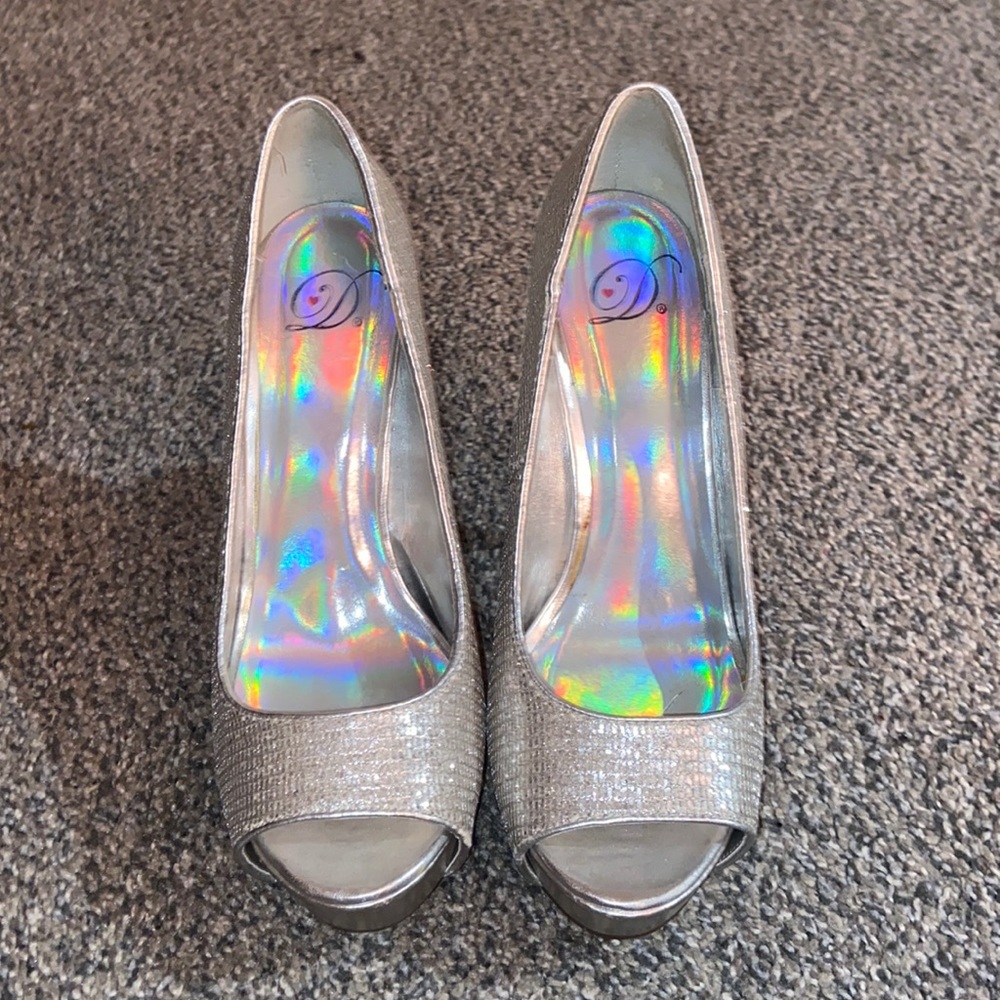 Silver high heels
